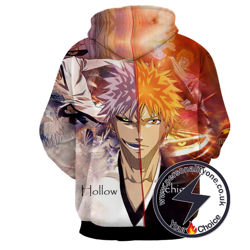 Hollow & Ichigo - Bleach 3D - Bleach Hoodies